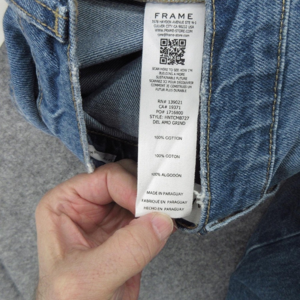 Frame Jeans Womens 33 Blue Le High N Tight Crop Mini Boot High Rise Raw Hem New - Picture 16 of 16